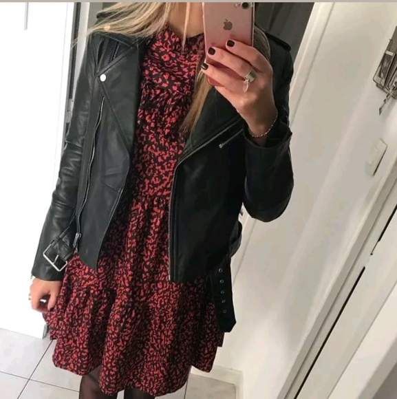 Leopard Dress Sweet Ruffles Long Sleeve - Picture 2 of 8